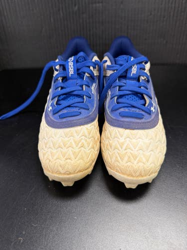Used Under Armour LEADOFF LOW RM BB/SB Cleats Clear And Royal Blue Junior 02.5 11849-S000045640