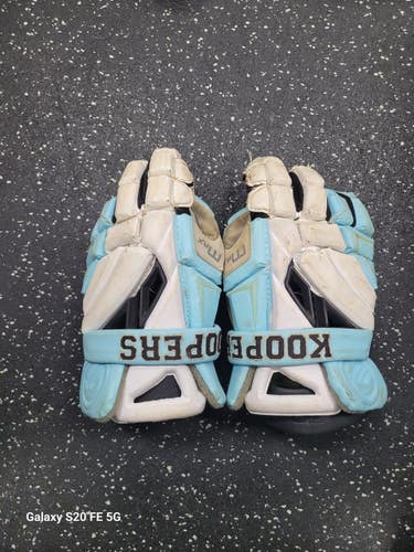 Used Maverik MAX Lacrosse Gloves Mens Carolina Blue 12" 11849-S000045415