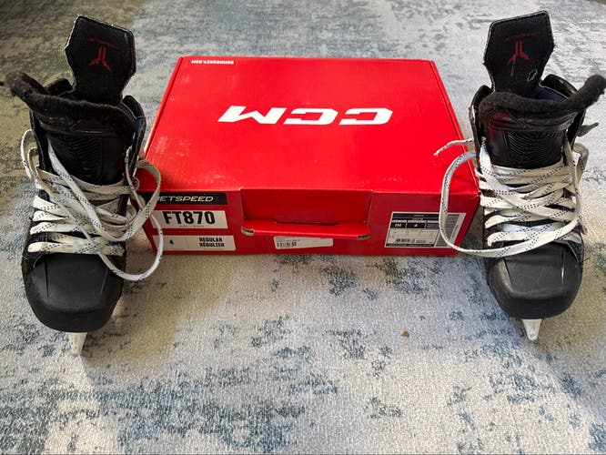 CCM JetSpeed FT870 Hockey Skates — Intermediate Size 4 Regular — Used One Season