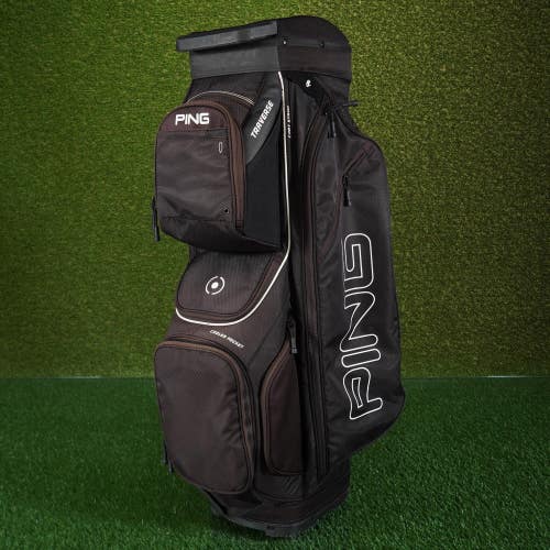 PING Traverse Cart Golf Bag 14-Way Divider Black, Cooler Pocket!
