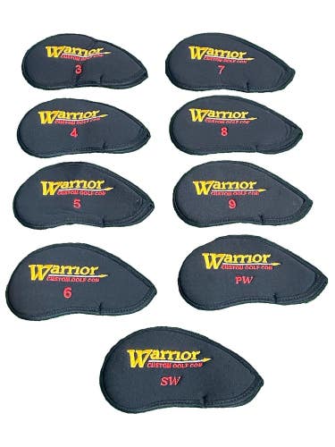 Warrior Golf Set Of Nine Iron Headcovers 3-PW,SW In Nice Condition