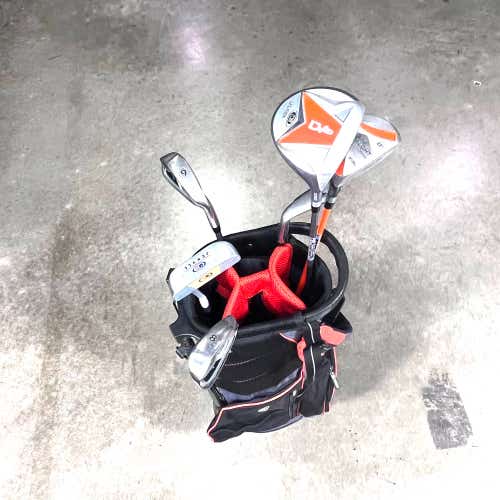 US Kids Ultralight WT-20s Club Set DR 3W 6 & 8 PW Putter 51" Orange JR RH +Bag