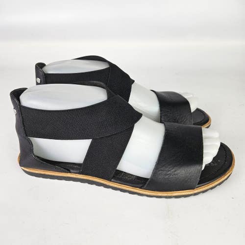 Sorel Ella II Sandals Black Gladiator Elastic Strap Flat Women's size 7