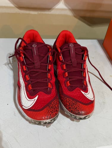 Red Men's Size M 10.0 (W 11.0) Adult Nike Nike alpha huarache elite 4 Low Top Metal (Used)