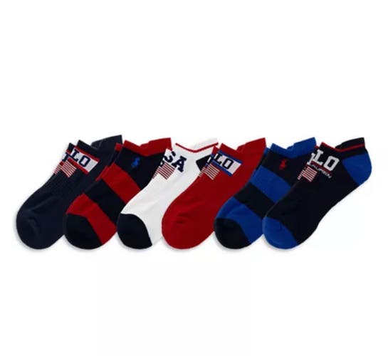 Polo Ralph Lauren USA Stadium Low Cut Socks 6-Pack