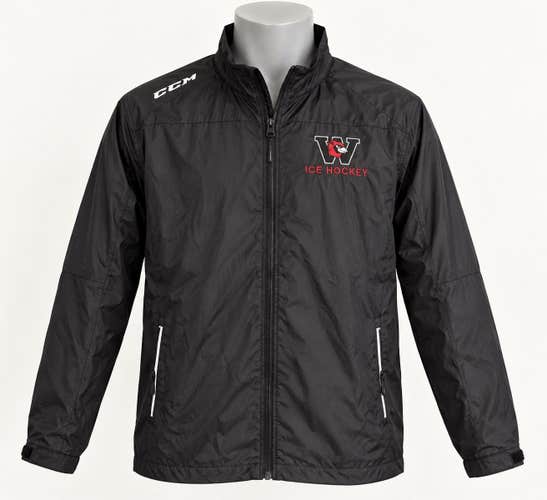 CCM Wesleyan Cardinals Ice Hockey Team Track Jacket Men's Medium Black