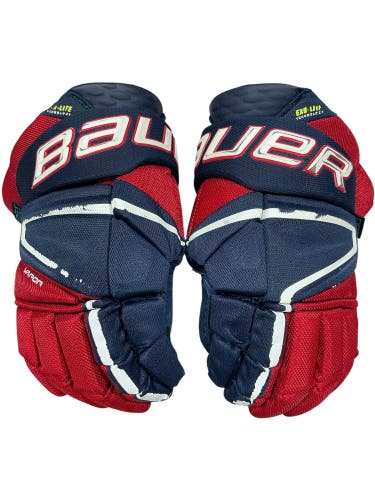 Senior Bauer Vapor Hyperlite Gloves 13" Navy/Red (Used)
