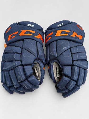 CCM Pro Stock Gloves 14" - Edmonton Oilers Tomas Jurco (Used)