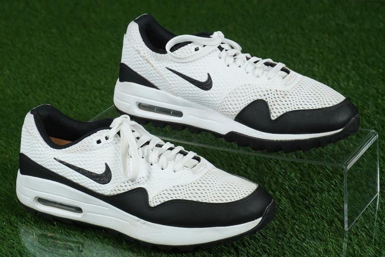 NIKE AIR MAX 1 MEN'S 7 GOLF SHOES, WHITE / BLACK ~ CI7576-100