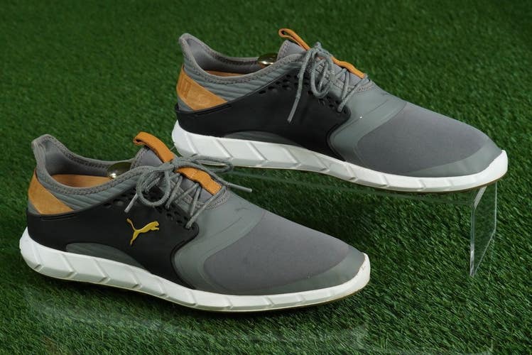 PUMA IGNITE PWRSPORT GOLF SHOES MENS 8.5 SPIKELESS, GRAY / BLACK ~ 190583 04