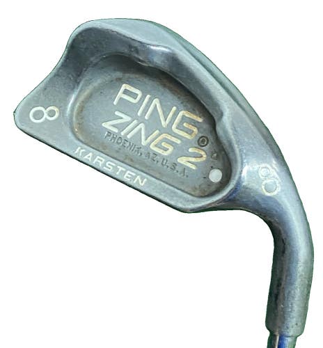 Ping Zing2 8 Iron Silver Dot 4 Up RH +0.75" JZ Stiff Steel 37" New Midsize Grip