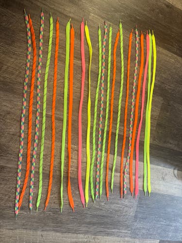 Jimalax Neon Lacrosse Shooting Strings | 20 Pack | Bright Colors & Patterns | New