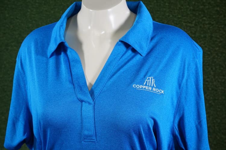 WOMEN'S XL EPSON TOUR HEATHER LPGA COPPER ROCK CHAMPIONSHIP GOLF POLO BLUE NWT