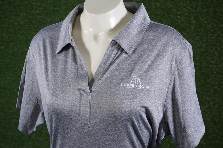 WOMEN'S XL EPSON TOUR HEATHER LPGA COPPER ROCK CHAMPIONSHIP GOLF POLO GRAY NWT