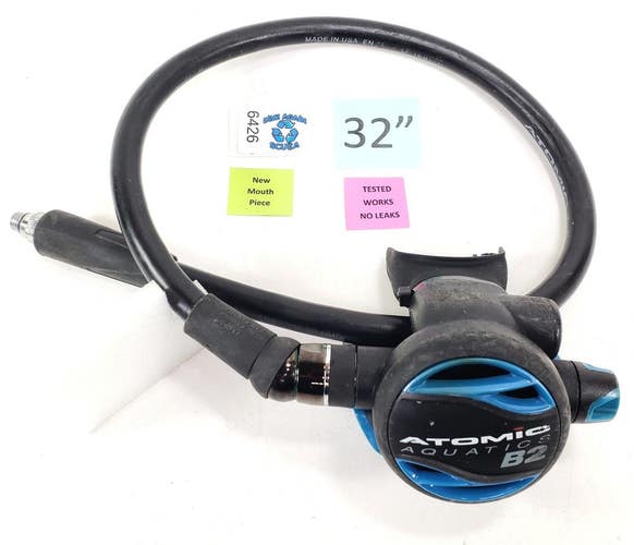 Atomic Aquatics B2 2nd Stage Regulator Scuba Diving Balanced Adjustable Blue
