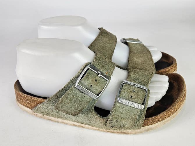 Birkenstock Arizona Soft Footbed Green Suede Sandals Women's  Size: 39 / 8