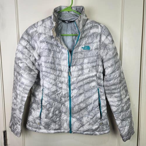 The North Face Thermoball Camo Puffer Jacket Full Zip Women's Size: M Gray