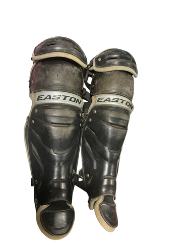 Used Easton GAME TIME SHINGUARDS Catchers Leg Guards Black Intermed 11834-S000058662
