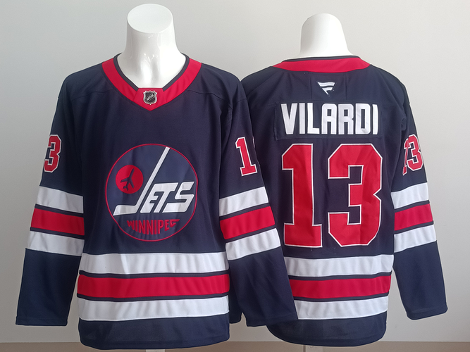Men's Winnipeg Jets Viktor Vilardi 13 Stitched Navy Jersey Ice Hockey Jersey size 50