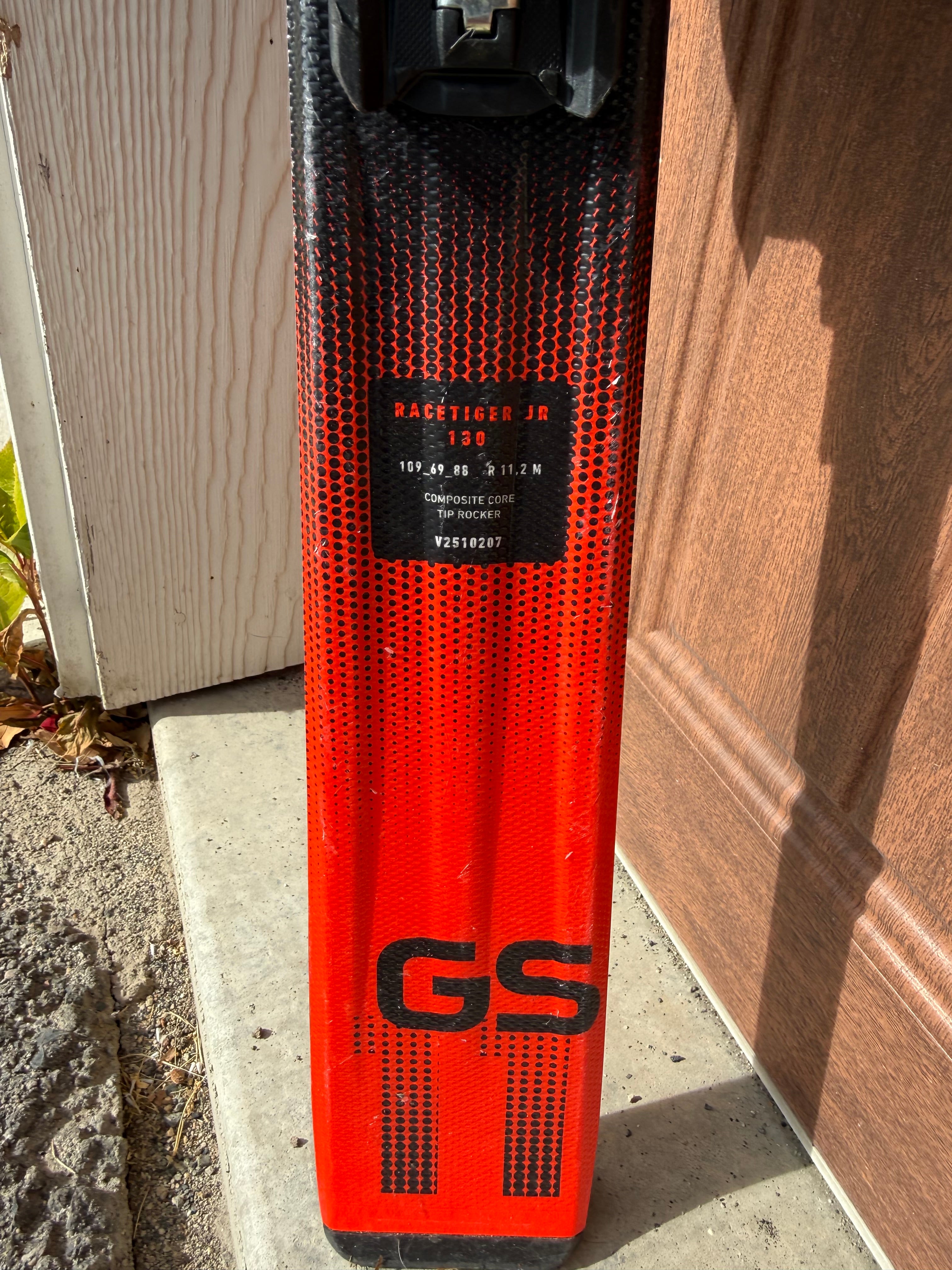 2025 Racing 130 cm Volkl Racetiger GS Skis With Bindings (Used