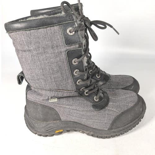 UGG Adirondack II Waterproof Winter Boots Grey Black Leather Vibram 1005589 Sz 7