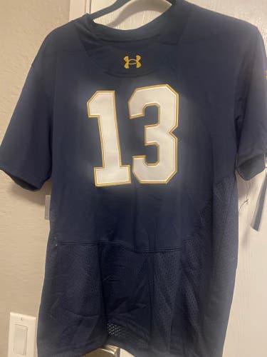 Blue XL Adult Unisex Under Armour Jersey (New).   CJ Carr Notre Dame