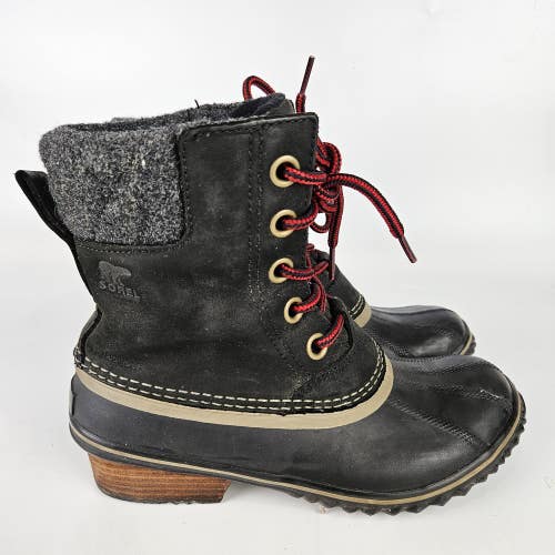 Sorel Slimpack Lace II Boot Black NL2348-010 Snow Winter Women's Size 7