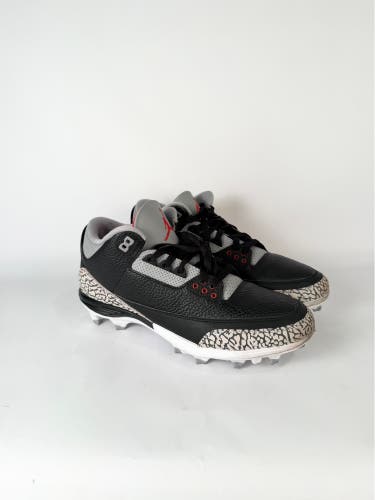 Air Jordan 3 Retro MCS Black Cement (FZ8627-001) football Cleats Men’s - Size 11