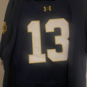 Blue Medium Adult Unisex Under Armour Jersey (New) Notre Dame CJ Carr