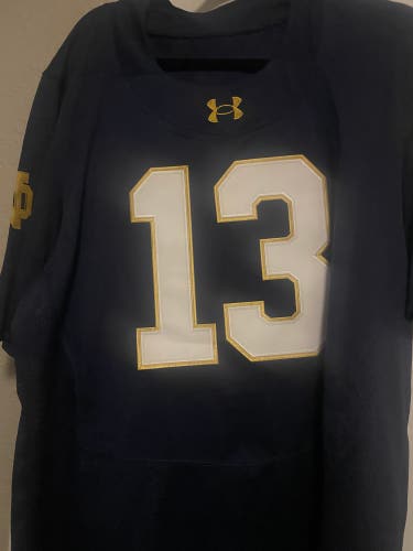 Blue Medium Adult Unisex Under Armour Jersey (New) Notre Dame CJ Carr