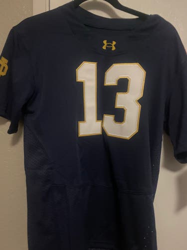 Blue XL Kids Unisex Under Armour Jersey (New).   CJ Carr Notre Dame