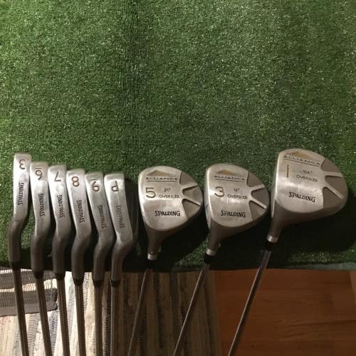 Spalding Left Handed Alliance Full Set D, 3W, 5W, 3i, 6-PW Regular Steel Shafts