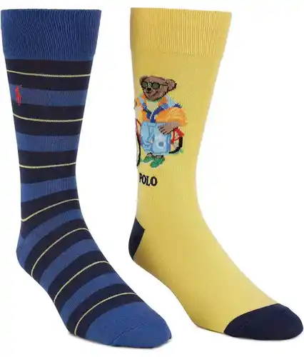 Polo Ralph Lauren Men's Harbour Island Polo Bear Socks (2-Pack)