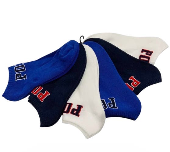 Polo Ralph Lauren Classic Sport Multi-Color Quarter Crew Socks 6-Pack