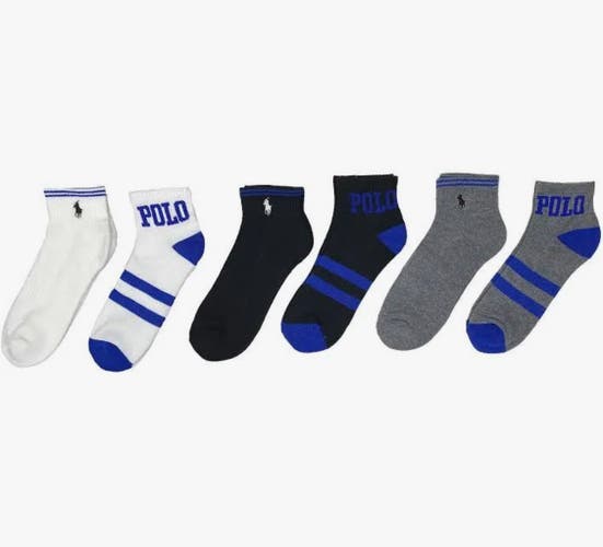 Polo Ralph Lauren Classic Sport Quarter Socks Multi-Color 6-Pack