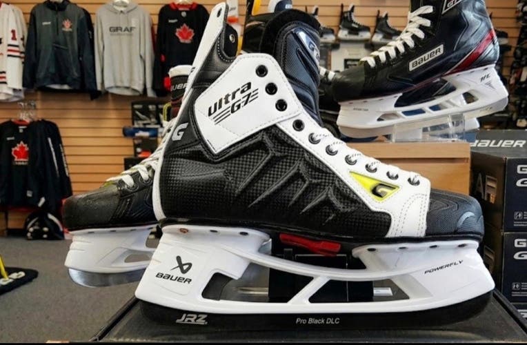 One of a kind!! 2026 Graf Ultra G7 Hockey Skates Wide Width Pro Stock 7.5 (New)JRZ BLACK STEEL