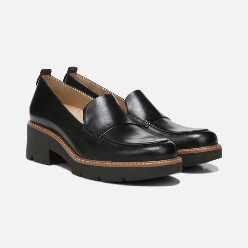 Naturalizer Darry H7079L1-001 Loafers Women's 9.5 Black Leather Lug Sole ZAP551