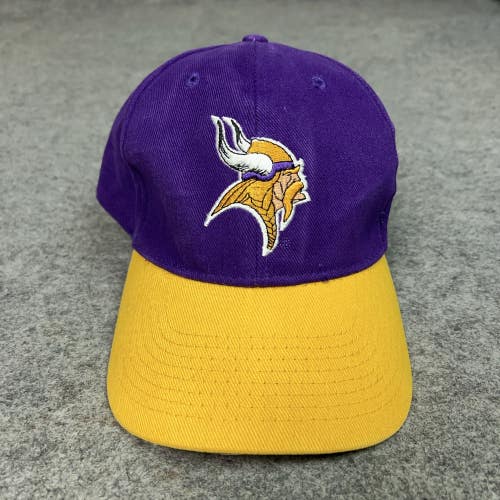 Vintage Minnesota Vikings Hat Cap Strap Back Purple Yellow NFL Football Mens 90s