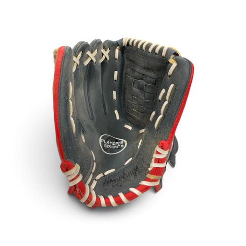 Used Rawlings Players Series Baseball Glove 11 1/2" Left Hand Throw Grey And Red 11735-S000371116