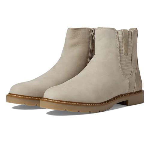 Rockport Kacey CJ0055 Bootie Women US 8 Taupe Suede Side Zip Ankle Boots HTAT258