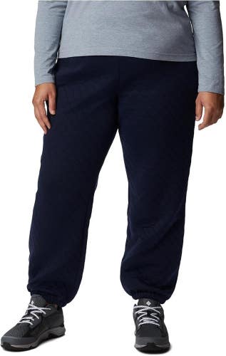 Columbia Lodge Quilted Joggers Women's 2X Dark Nocturnal Tapered Leg RED457