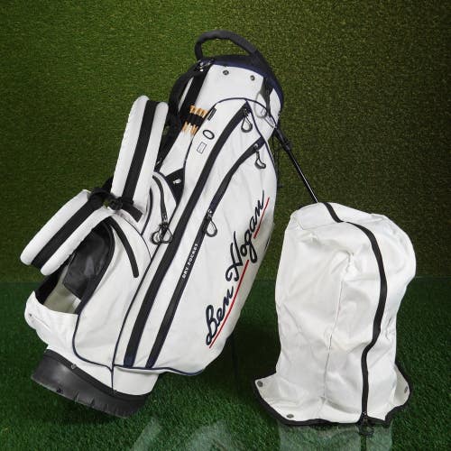 Ben Hogan BH-1 Stand Bag White/Black 5-Way Divider + Rain Hood, NO BALL POCKET!