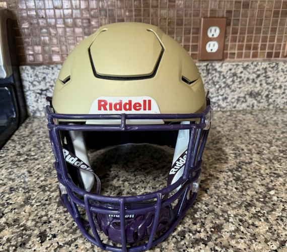 Riddell SpeedFlex Football Helmet Matte Vegas Gold w Facemask Adult X - Large XL