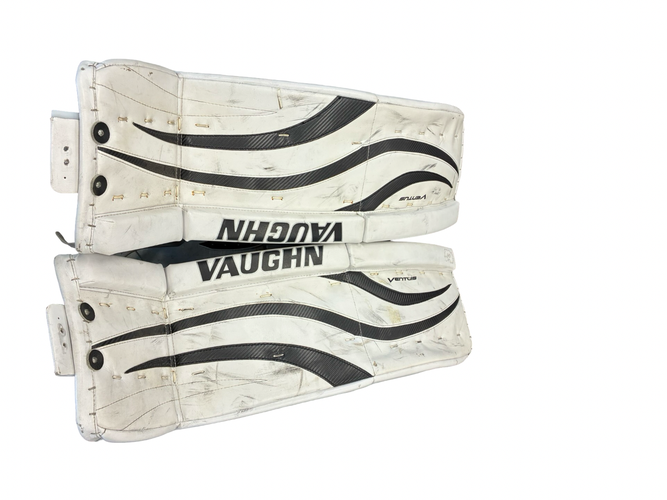 Used Vaughn LEG PADS VENTUS 34 + 2 Goalie Leg Pads Senior White 34" 11682-S000141187
