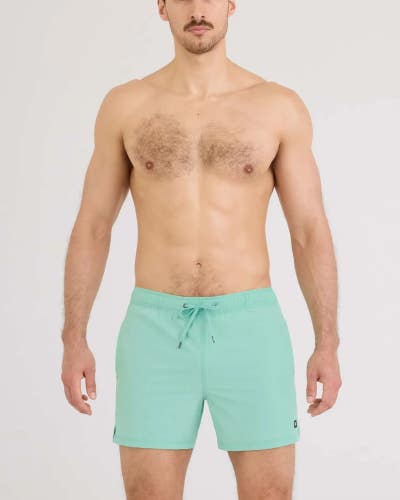 SAXX Oh Buoy 2N1 Swim Trunk Men's Large Green Quick Dry BallPark Pouch BBK040