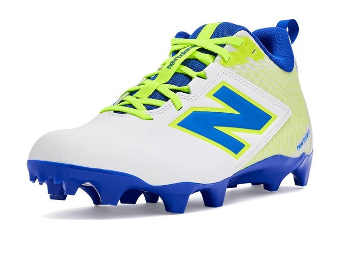 New Balance Rush V5 Mid RUSHMRO5 Men's 8D White Blue Lacrosse Cleats DDK2238