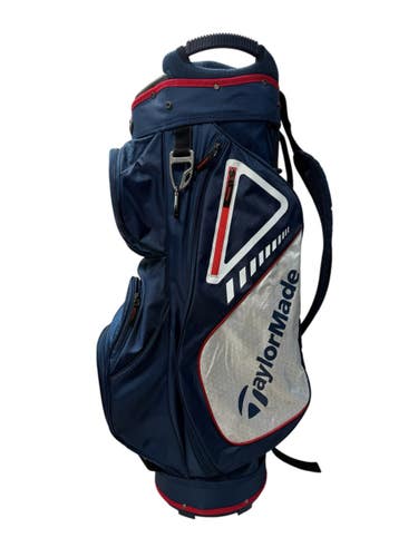Used Taylormade PRO CART BAG Mens Cart Bag White/Red/Navy 11835-S000214103