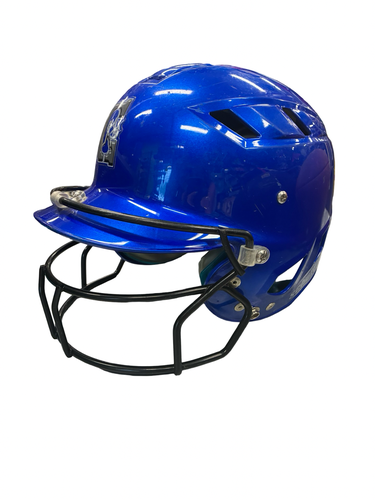 Used Schutt W/ FACEMASK Batting Helmet w/Mask Royal Blue One Size 11682-S000140924