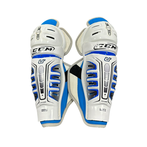 Used CCM U+ FIT O5 Senior Shin Guards White 13" 11375-S000384038
