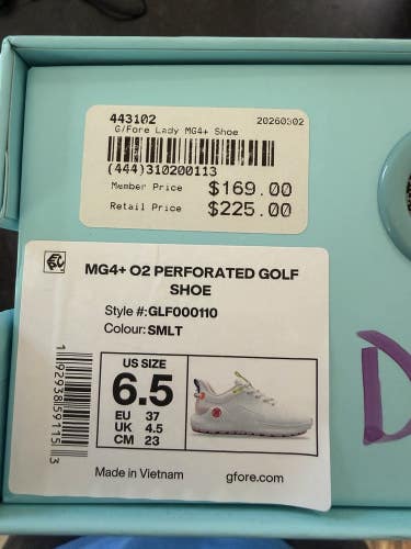 G/Fore Lady MG4+ O2 Perforated Womens Golf Shoe - SMLT - Size 6.5 NEW